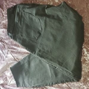 Pistolla 16w olive raw hem jeans